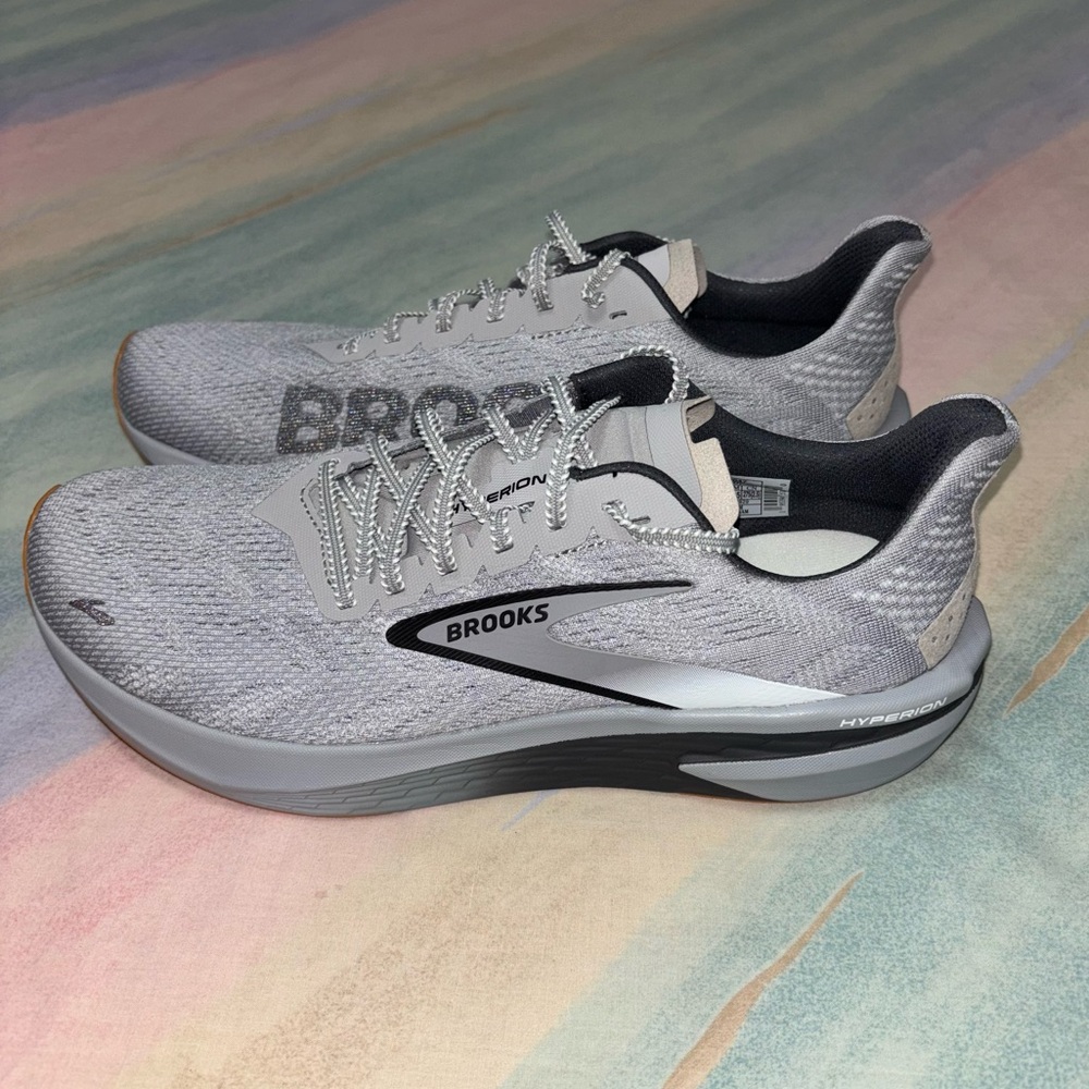 BROOKS Hyperion 2 Running Shoes Alloy Bright White Black Size 9.5 Men's